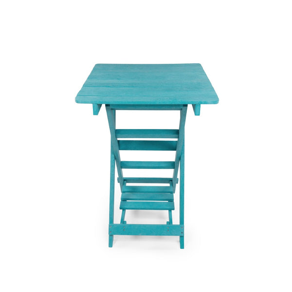 English Elm Summit Ridge Recycled Hdpe Outdoor Folding Bar Table Weather Resistant Eco Patio Teal B2745P409716