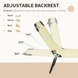 English Elm Outsunny 2-Piece Folding Chaise Lounge Set - Adjustable Reclining Pool Chairs For Outdoor Relaxation W2225P200693-GIGA