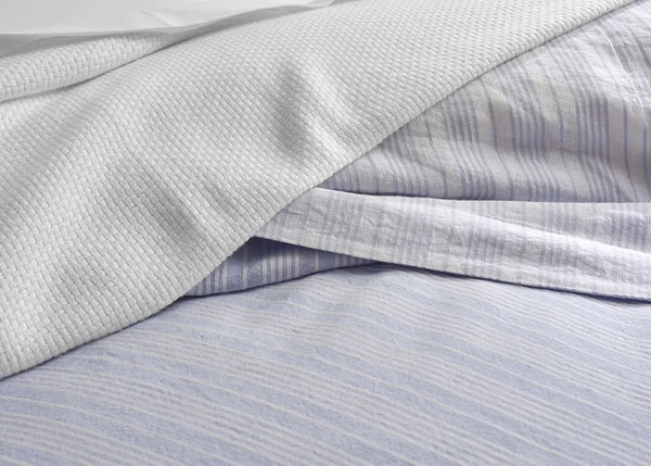 Homeroots White Premium Organic Cotton Basket Weave King Size Blanket  Cotton 403091