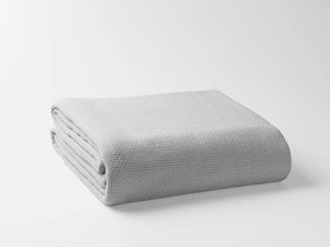 Homeroots Gray Premium Organic Cotton Basket Weave King Size Blanket  Cotton 403092