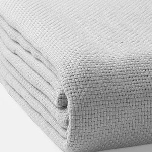 Homeroots Gray Premium Organic Cotton Basket Weave King Size Blanket  Cotton 403092