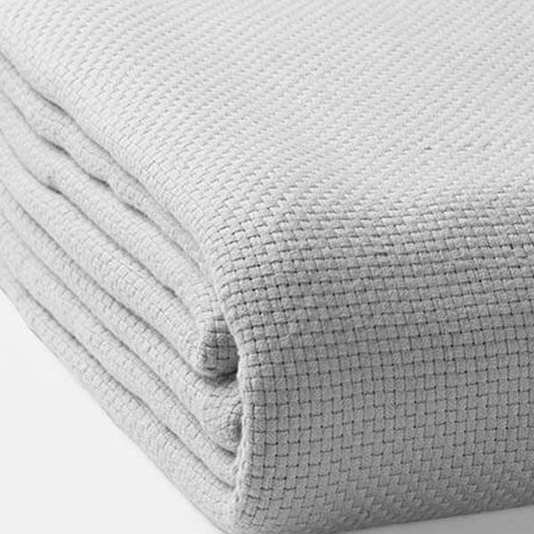 Homeroots Gray Premium Organic Cotton Basket Weave King Size Blanket  Cotton 403092