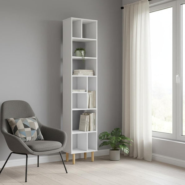 HomeRoots 78" Tall Brown and White Wood Ten-Tier Bookcase - Stylish Storage Solution for Any Space! 403096