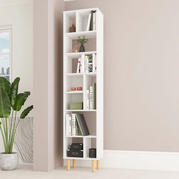 Homeroots Iko 78" White Modern Abstract Open Shelving Unit   403096