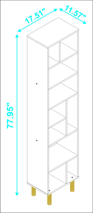 Homeroots Iko 78" White Modern Abstract Open Shelving Unit   403096