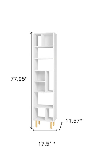 HomeRoots 78" Tall Brown and White Wood Ten-Tier Bookcase - Stylish Storage Solution for Any Space! 403096