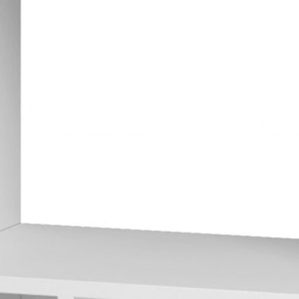 Homeroots 21" White And Natural Eight Shelves Freestanding Shelving Unit   403097