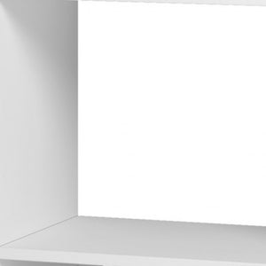 Homeroots 21" White And Natural Eight Shelves Freestanding Shelving Unit   403097