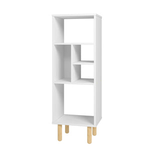 Homeroots Iko 43" White Modern Abstract Open Shelving Unit   403098