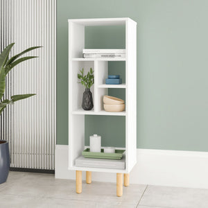 Homeroots Iko 43" White Modern Abstract Open Shelving Unit   403098