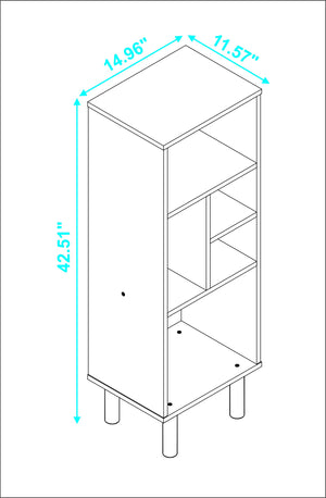Homeroots Iko 43" White Modern Abstract Open Shelving Unit   403098