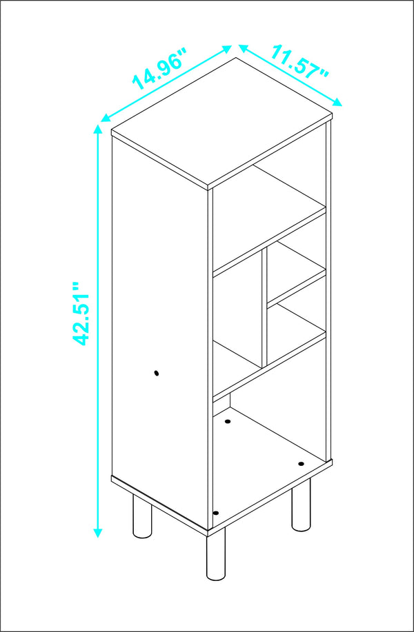 Homeroots Iko 43" White Modern Abstract Open Shelving Unit   403098