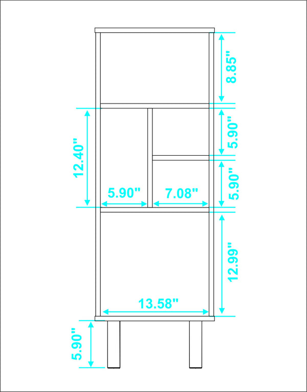 Homeroots Iko 43" White Modern Abstract Open Shelving Unit   403098