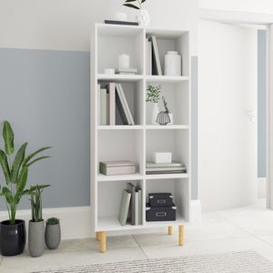 HomeRoots 60" Natural and White Wood Eight-Tier Bookcase - Modern Farmhouse Charm for Stylish Storage Solutions 403099