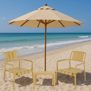 English Elm 2-Piece Yellow Polypropylene Seating Set With Coffee Table – Stylish Indoor/Outdoor Furniture Solution! W3450P323332