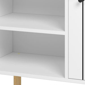 Homeroots Iko White Modern Sideboard Open Cubbie Cabinet  Mdf 403101