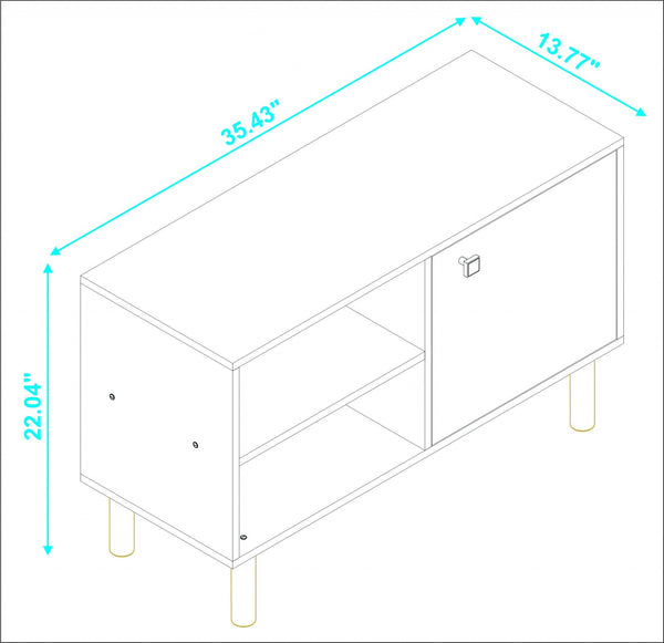 Homeroots Iko White Modern Sideboard Open Cubbie Cabinet  Mdf 403101