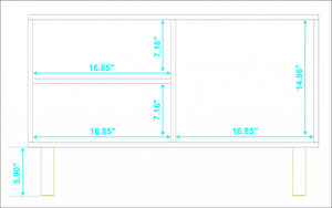 Homeroots Iko White Modern Sideboard Open Cubbie Cabinet  Mdf 403101