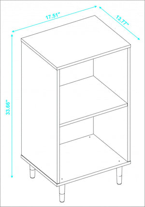 HomeRoots 34" Natural and White Wood Two-Tier Bookcase - Compact, Stylish Storage for Any Small Space Design 403102