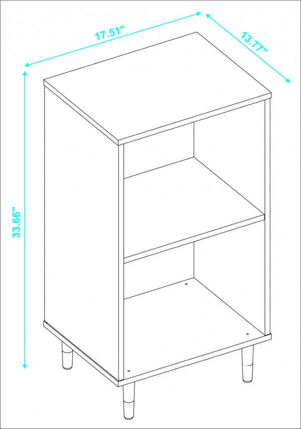 HomeRoots 34" Natural and White Wood Two-Tier Bookcase - Compact, Stylish Storage for Any Small Space Design 403102