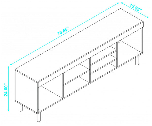 Homeroots Iko White Modern Tv Stand Open Cubbie Media Center  Manufactured Wood 403103