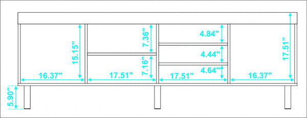 Homeroots Iko White Modern Tv Stand Open Cubbie Media Center  Manufactured Wood 403103