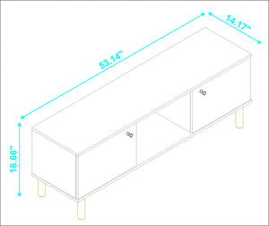 Homeroots Iko White Modern Tv Stand Media Center With Cabinets  Manufactured Wood 403104