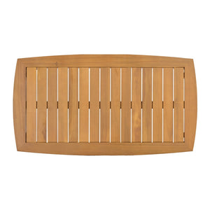 English Elm Outdoor Acacia Teak Patio Loveseat Set with Woven Rope Panels Resort Style N768P381013L