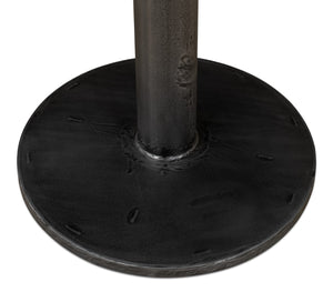 Sarreid Cafe Table – Elegant Solid Walnut With Gunmetal Accents For Modern Dining & Stylish Gatherings Brown  40332