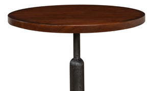 Sarreid Cafe Table – Elegant Solid Walnut With Gunmetal Accents For Modern Dining & Stylish Gatherings Brown  40332