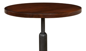 Sarreid Cafe Table – Elegant Solid Walnut With Gunmetal Accents For Modern Dining & Stylish Gatherings Brown  40332