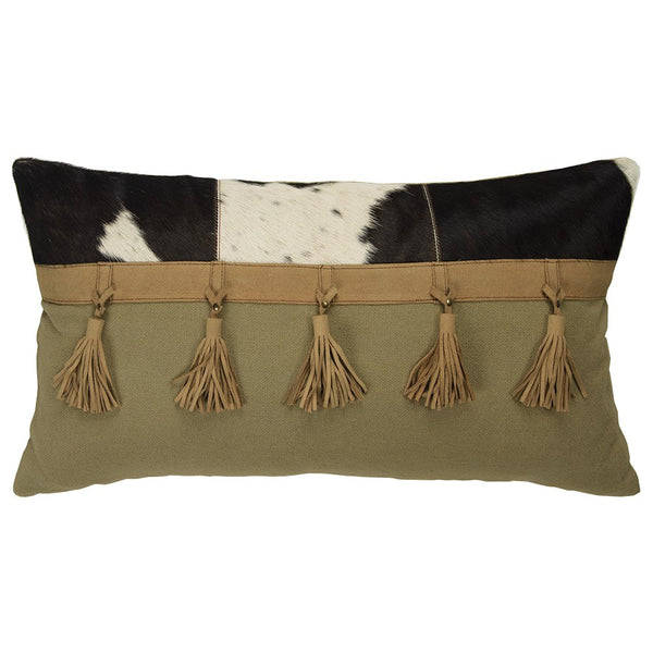 Homeroots Brown Tassel Embellished Decorative Throw Pillow   403338