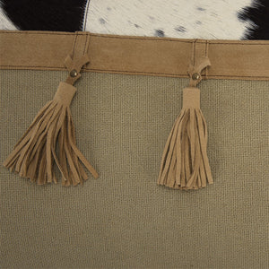 Homeroots Brown Tassel Embellished Decorative Throw Pillow   403338