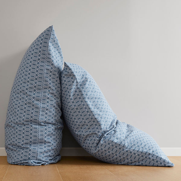 JLA Home 510 Design - Printed Cotton Sheets 100% Cotton 144TC Lightweight Breathable Sheet Set with Deep Pocket, Oeko-Tex Certified Diamond Blue AM20-0474