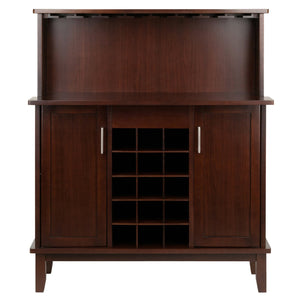 Winsome Wood Beynac Wine Bar - Elegant Cappuccino Buffet Cabinet With Wine Storage, Glass Rack & Versatile Design Cappuccino Solid ,Composite Wood 40339-winsome-wood