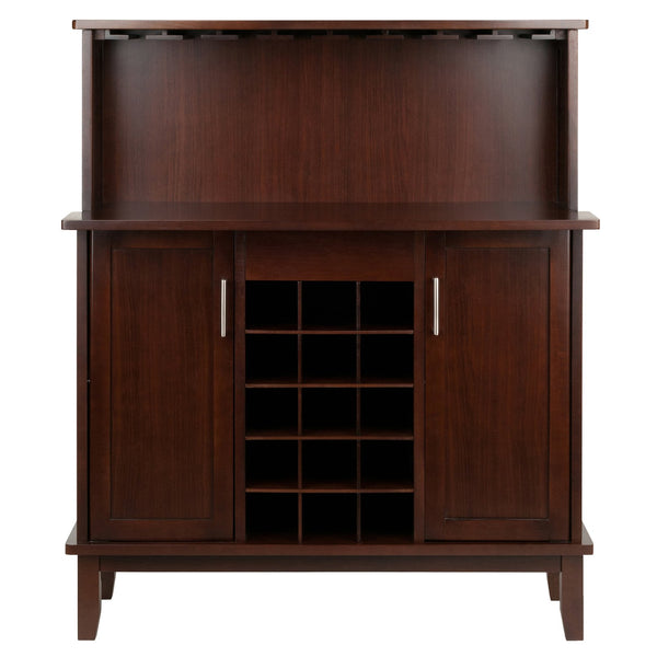 Winsome Wood Beynac Wine Bar - Elegant Cappuccino Buffet Cabinet With Wine Storage, Glass Rack & Versatile Design Cappuccino Solid ,Composite Wood 40339-winsome-wood