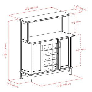 Winsome Wood Beynac Wine Bar - Elegant Cappuccino Buffet Cabinet With Wine Storage, Glass Rack & Versatile Design Cappuccino Solid ,Composite Wood 40339-winsome-wood