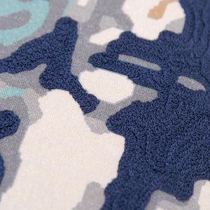 Homeroots Gray Navy Abstract Printed Throw Pillow   403428