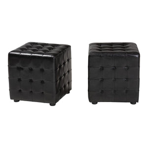 Baxton Studio Baxton Studio Modern Cube Ottoman Set of 2 – Stylish, Lightweight Footrest with Tufted Design Black BH-5589-BLACK-OTTO