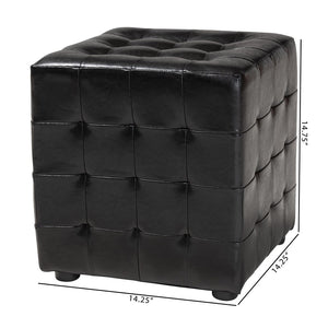 Baxton Studio Baxton Studio Modern Cube Ottoman Set of 2 – Stylish, Lightweight Footrest with Tufted Design Black BH-5589-BLACK-OTTO