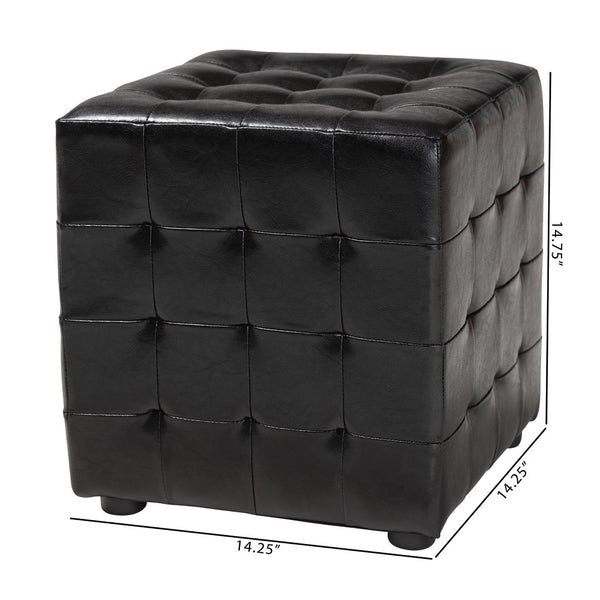 Baxton Studio Baxton Studio Modern Cube Ottoman Set of 2 – Stylish, Lightweight Footrest with Tufted Design Black BH-5589-BLACK-OTTO