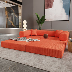 English Elm Double Convertible Corduroy Sleeper Sofa High Density Foam Wide Armrest Studio Bed W3064P245391