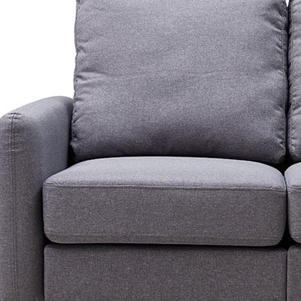 Homeroots Loft Gray 56" Round Arm Modular Loveseat   403591