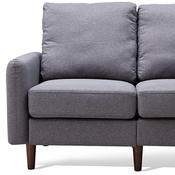 Homeroots Loft Gray 56" Round Arm Modular Loveseat   403591