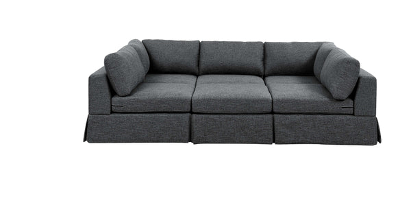 English Elm 6-Piece Upholstered Sectional Sofa - Reversible Modular Design, Family-Friendly Comfort & Style B343S00016