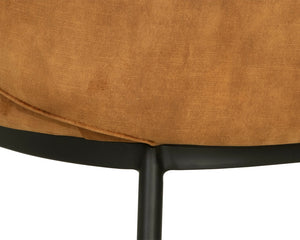 Sunpan Echo Lounge Chair - Contemporary Barrel Back Design in Nono Tapenade Gold with Black Iron Base
