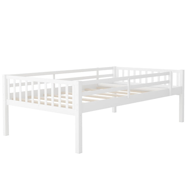 Homeroots White Full Over Double Twin Triple Bunk Beds With Drawers  Manufactured Wood And Solid Wood 403618