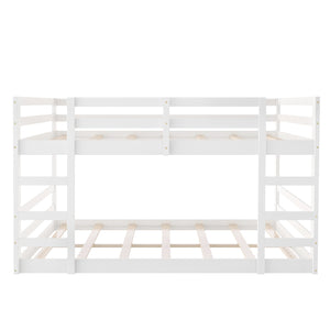 Homeroots Pastel White Twin Over Twin Dual Ladder Bunk Bed  Manufactured Wood And Solid Wood 403619