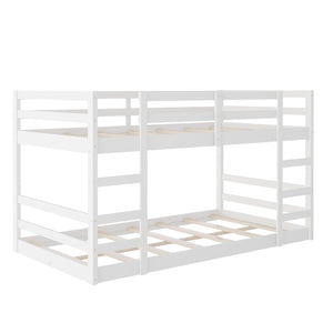 Homeroots Pastel White Twin Over Twin Dual Ladder Bunk Bed  Manufactured Wood And Solid Wood 403619