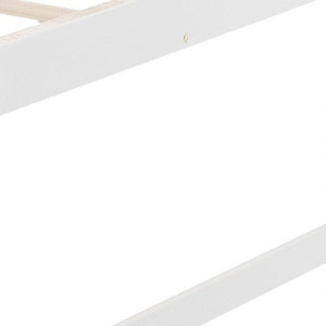 Homeroots Pastel White Twin Over Twin Dual Ladder Bunk Bed  Manufactured Wood And Solid Wood 403619